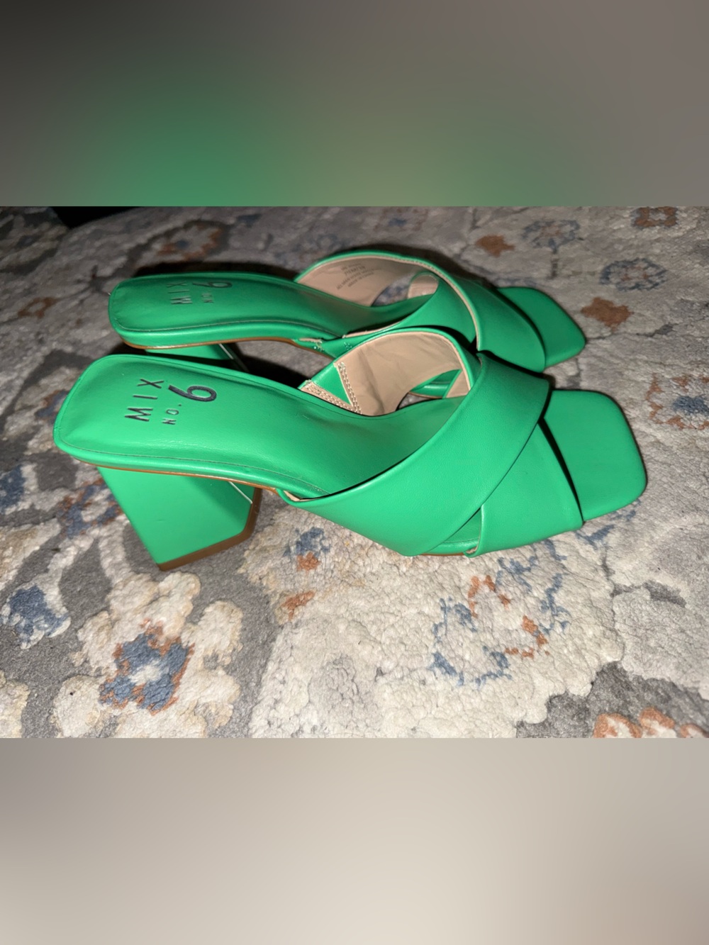 Mix no.6 Kelly green chunky heels